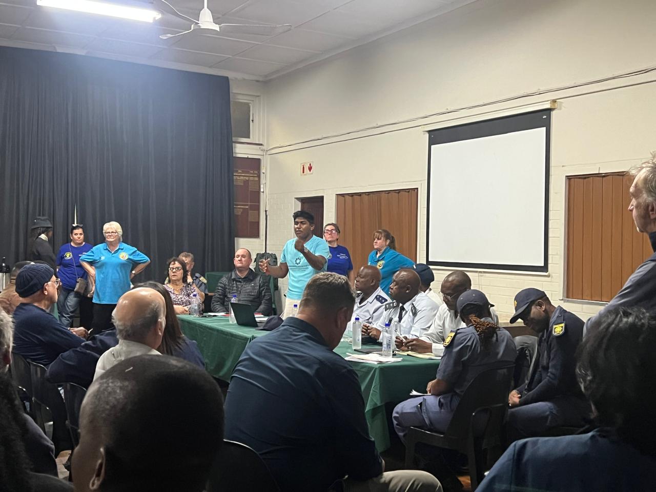 Officials and community representatives during the Davenport meeting